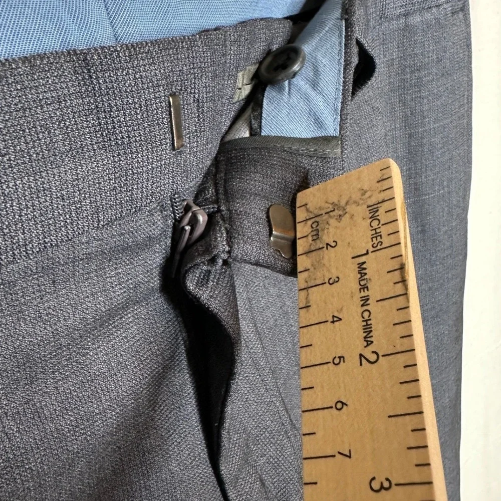 Banana Republic Men's Plaid Modern Slim Fit Dress Pants size 32 X 32 Gray/Blue